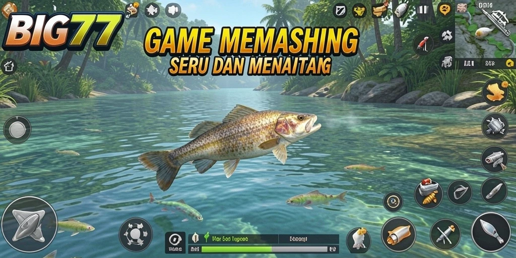 Tampilan gameplay memancing yang seru dan menarik di BIG77.