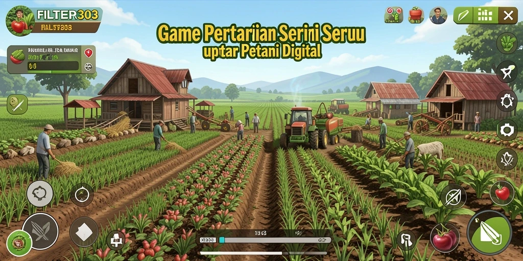 Tampilan gameplay FILTER303 yang menggugah semangat bertani.