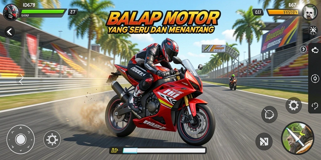 Gameplay menegangkan dengan akselerasi motor yang mengesankan.