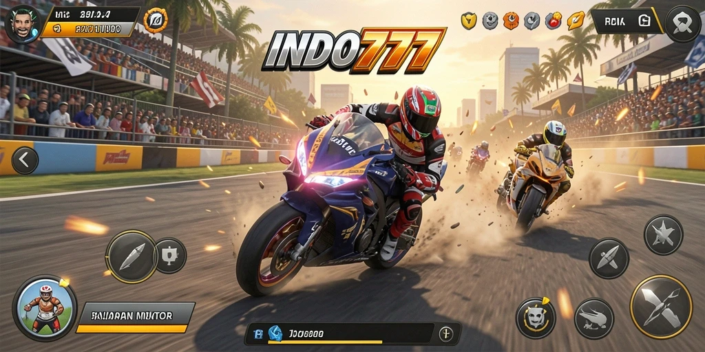 Gameplay balapan motor yang menarik dan mendebarkan.