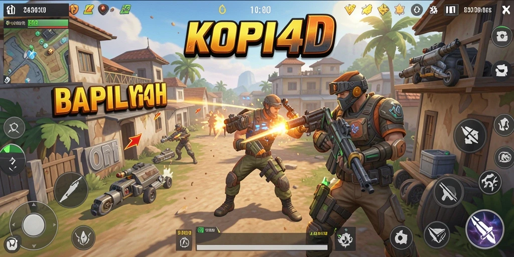 Tampilan gameplay seru KOPI4D di medan perang Battle Royale.