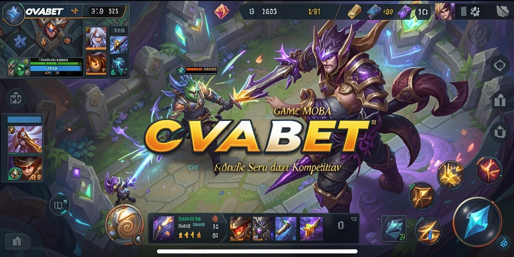Screenshot gameplay OVABET menampilkan aksi pertempuran seru di arena.