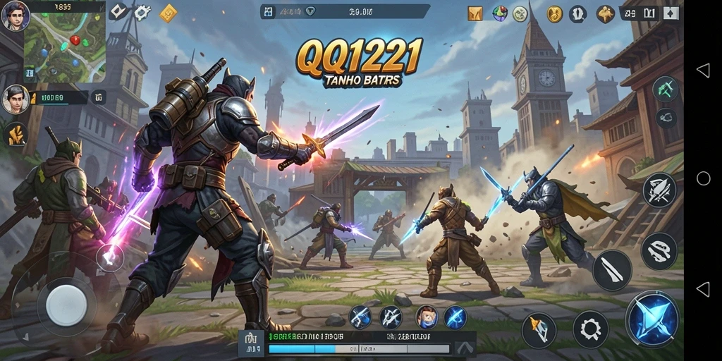 Tampilan gameplay QQ1221 yang mendebarkan dan penuh aksi pertarungan.