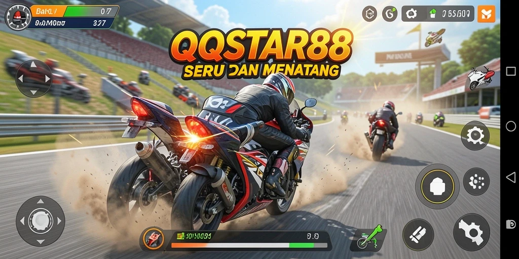 Gameplay balap motor yang mendebarkan dan penuh aksi.