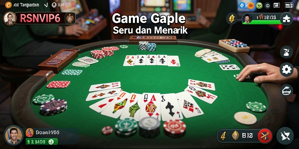 Gameplay seru dan interaktif dari RSNVIP6 saat bermain Gaple.